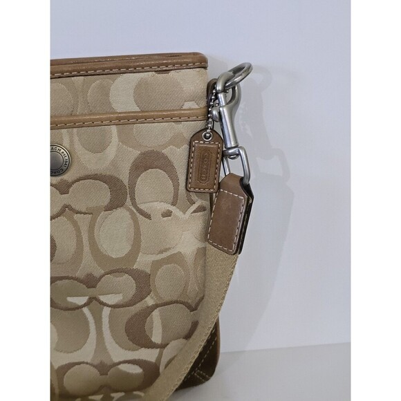 Coach Brown Optic Signature Shoulder Swing Bag Crossbody DO6Q 10148 Suade - Picture 4 of 11